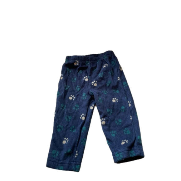 3/$20 George 6-12 month blue paw print warm fleece pants - Picture 1 of 3